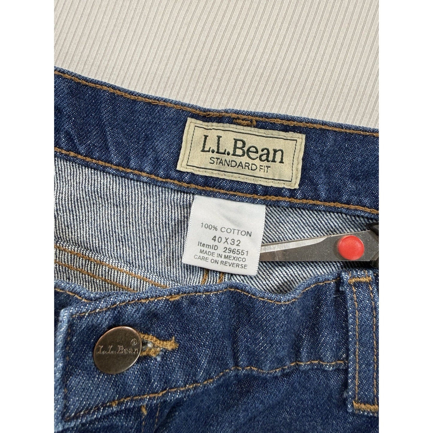 Vintage L.L. Beans Jeans Men’s 40x32 Standard Fit Dark Blue Wash 100% Cotton