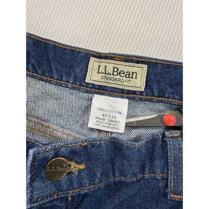 Vintage L.L. Beans Jeans Men’s 40x32 Standard Fit Dark Blue Wash 100% Cotton