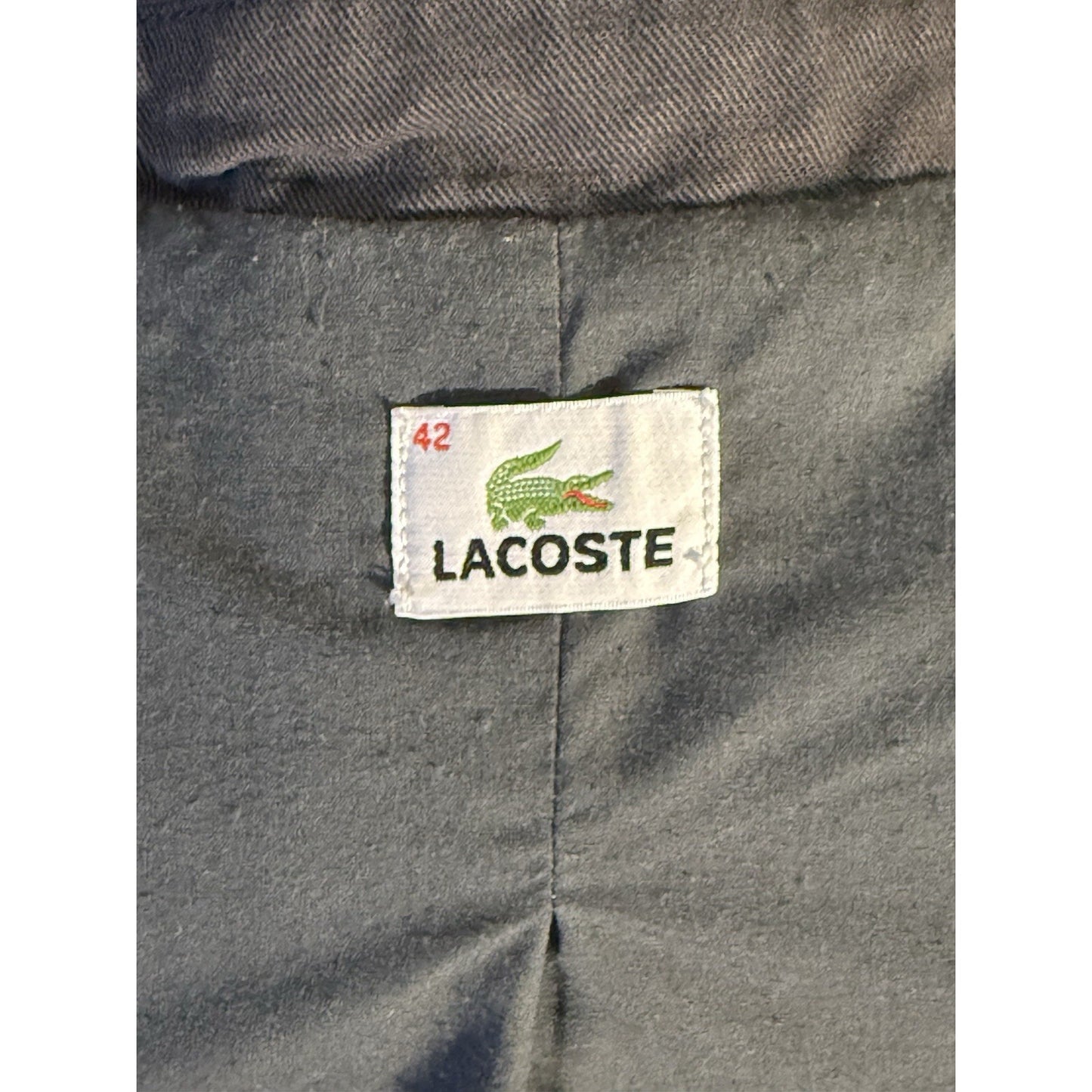 Lacoste Women’s Gray Peacoat Jacket Size 42 Double Breasted Cotton