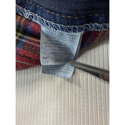 LL Bean Flannel Lined Jeans 36x30 Made in USA Vintage 90s Denim Winter Pants