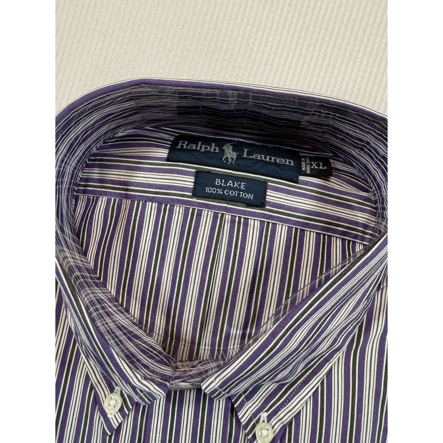 NWT Ralph Lauren Blake XL Purple Stripe Button Down Dress Shirt