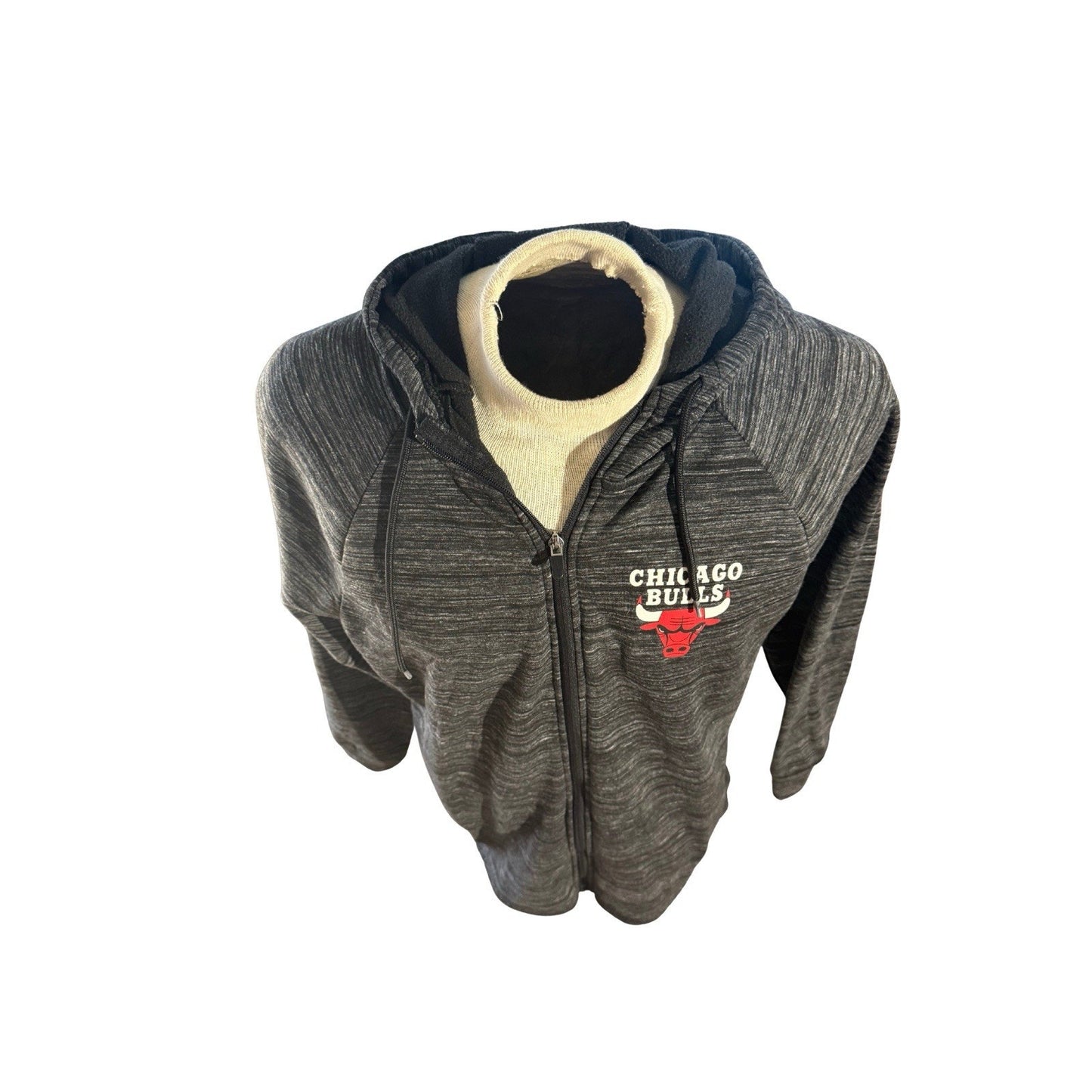 CHICAGO BULLS Gray Zip Up Jacket NBA Brand - Men's Size Large