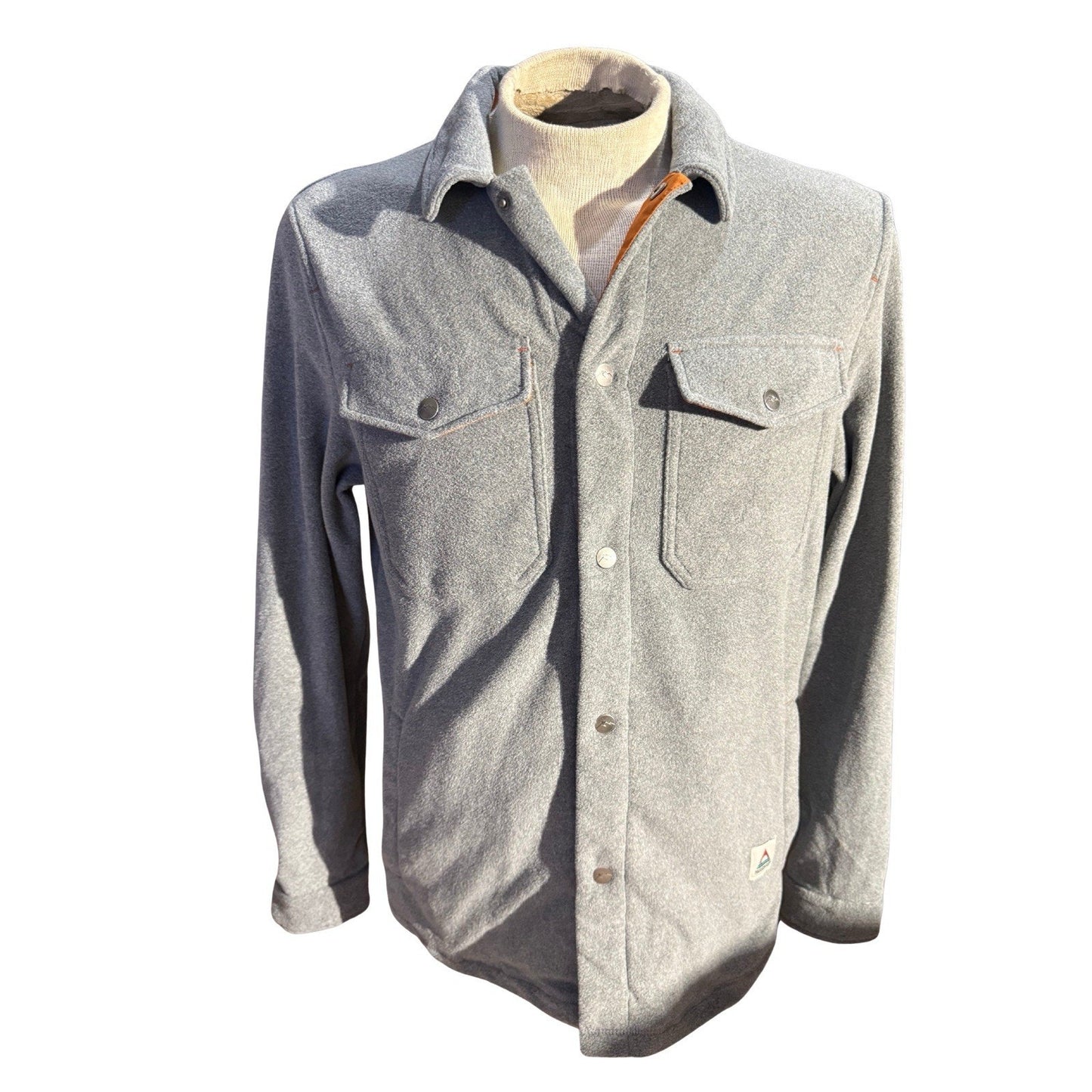 Passenger Made To Roam Fleece Shacket Gray Snap Button Overshirt Men’s Small