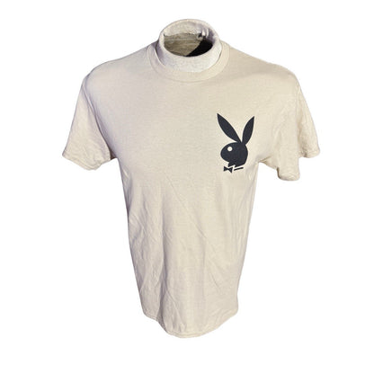 Playboy Bunny Logo T-Shirt Men’s Medium White Graphic Tee Streetwear Casual