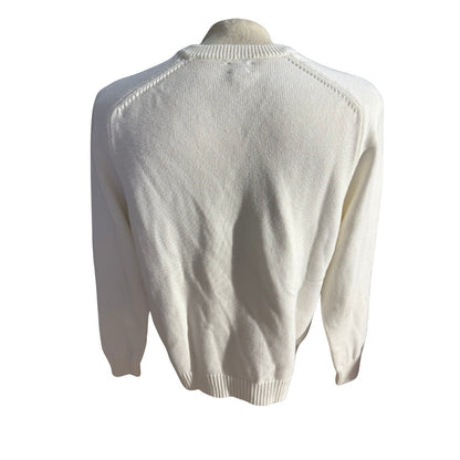 J.Crew Knit for J.Crew Ivory Mock Neck Cotton Sweater Men’s Large