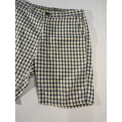 Tommy Bahama Relax 36 Blue Tan Plaid 100% Cotton Shorts Casual Island Wear