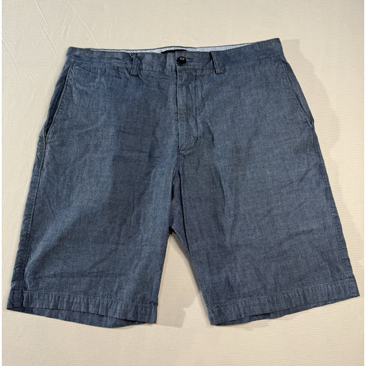 Banana Republic Men’s 34 Blue Chambray Cotton Shorts Casual Summer Classic