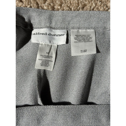 Alfred Dunner Swan Lake Pants Women’s 14P Gray Pull-On Elastic Waist New