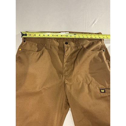 Caterpillar Men’s Work Pants 36x32 Brown Utility Twill Durable Workwear CAT