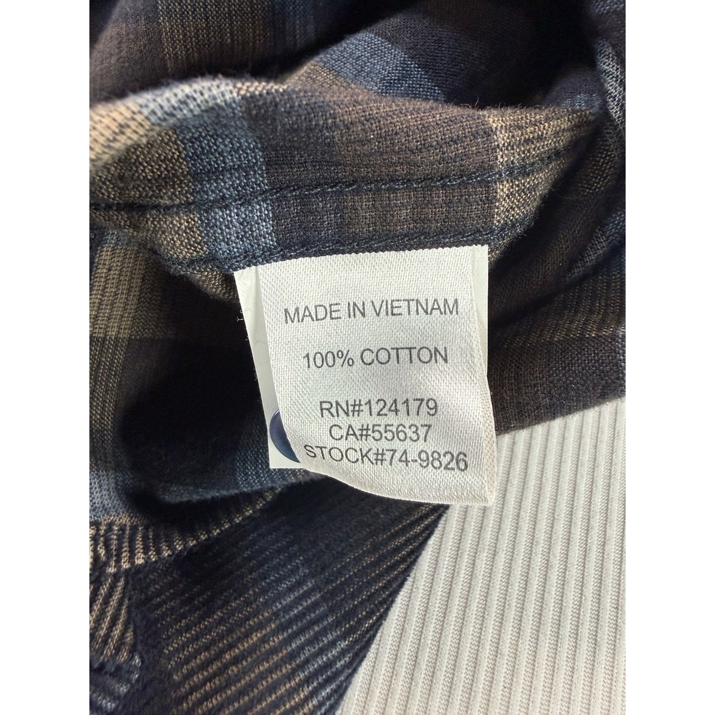 Johnston & Murphy Button Down Shirt Mens XL Plaid Cotton Long Sleeve