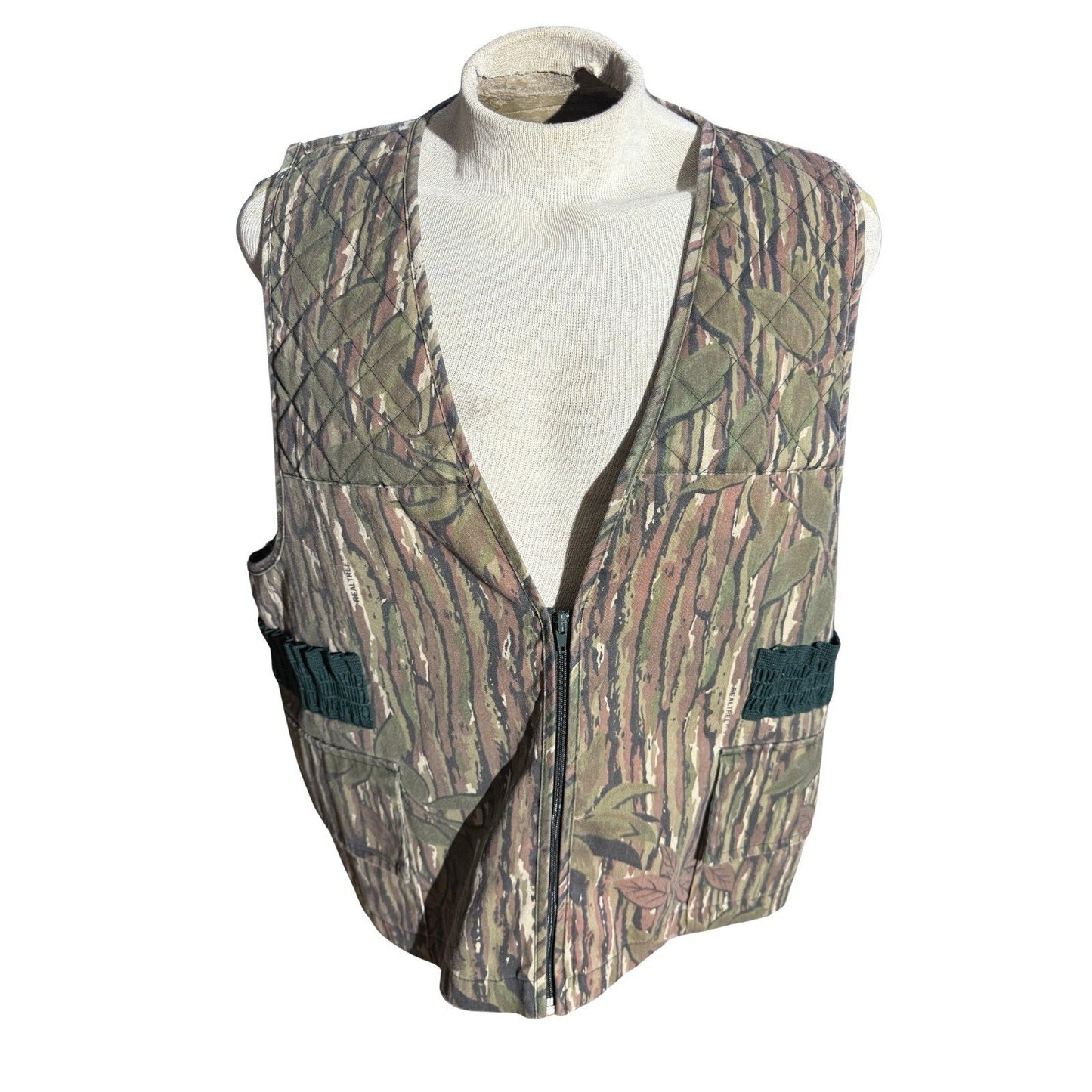 Vintage Sports Afield Woodland Camo Vest Hunting Quilted Men's XXL