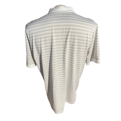 Jack Nicklaus Men’s StayDri Golf Polo Shirt White Gray Stripe Size L