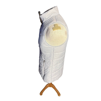 New Balance Women’s Puffer Vest M Gray Quilted Zip Athletic Outerwear Pre-Owned