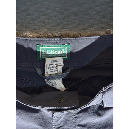 L.L.Bean Men’s Hiking Cargo Pants Gray 33x30 Nylon Spandex Lightweight Outdoor