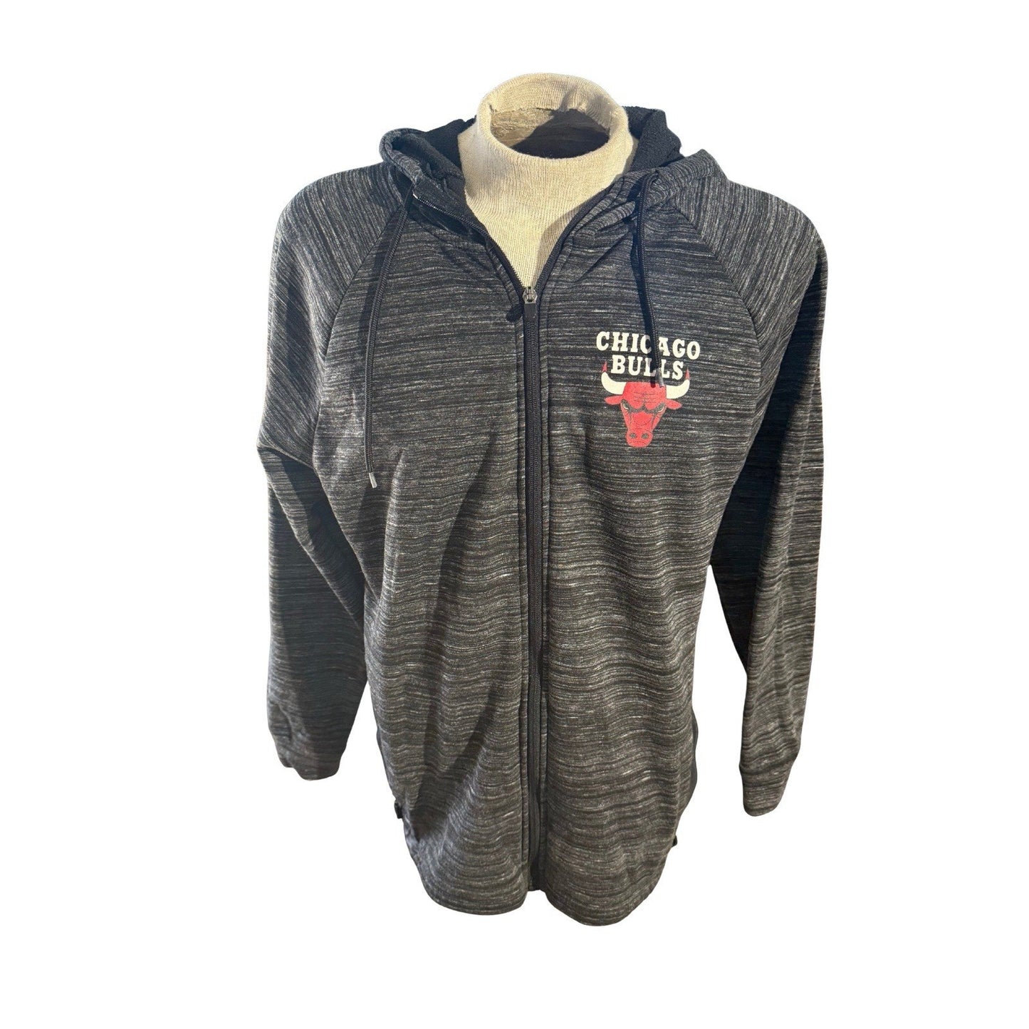 CHICAGO BULLS Gray Zip Up Jacket NBA Brand - Men's Size Large