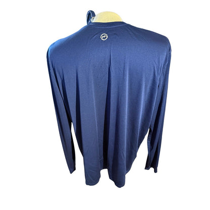 Magellan Houston Rodeo Fish Gear TShirt Mens LS Classic Blue Moisture Wick 2XL