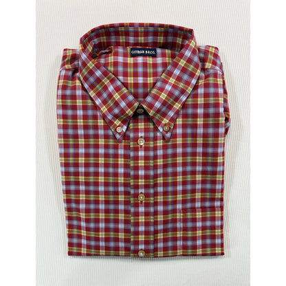 Vintage Gitman Bros Madras Plaid Button Down Shirt XL Made in USA NWT