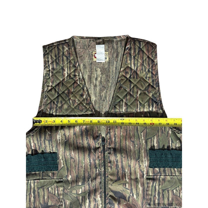 Vintage Sports Afield Woodland Camo Vest Hunting Quilted Men's XXL