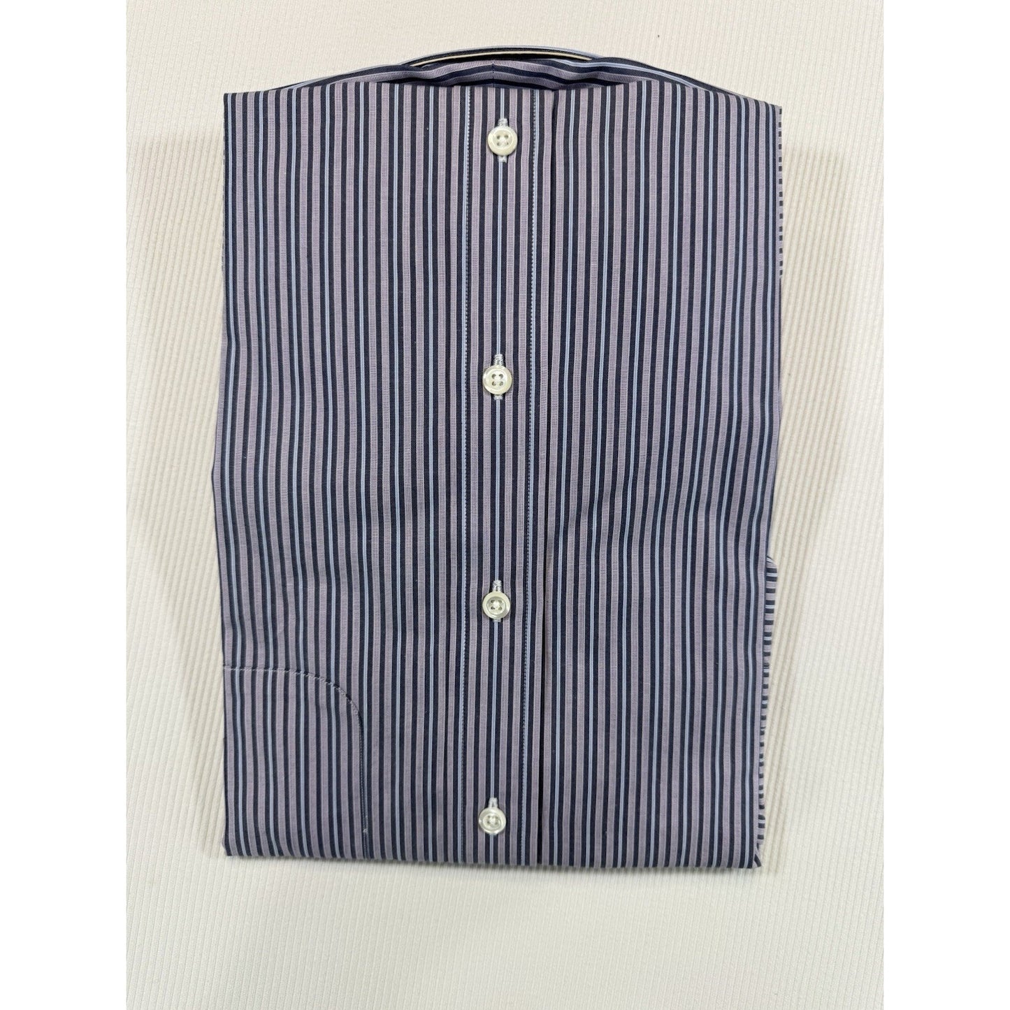 Ike Behar New York 17 34 Lavender Stripe Cotton Dress Shirt NWT Peru