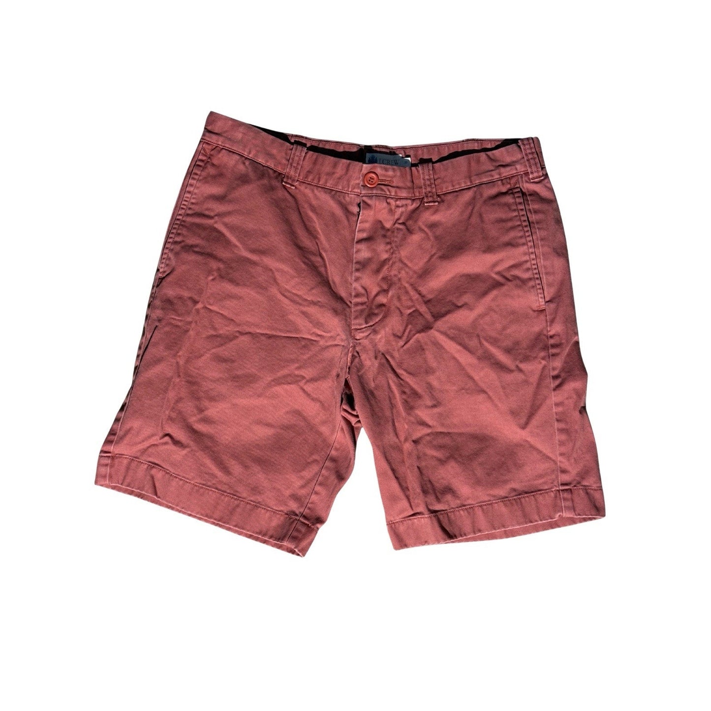 J. Crew Men's Chino Shorts Red Size 33 Slash Pockets 100% Cotton