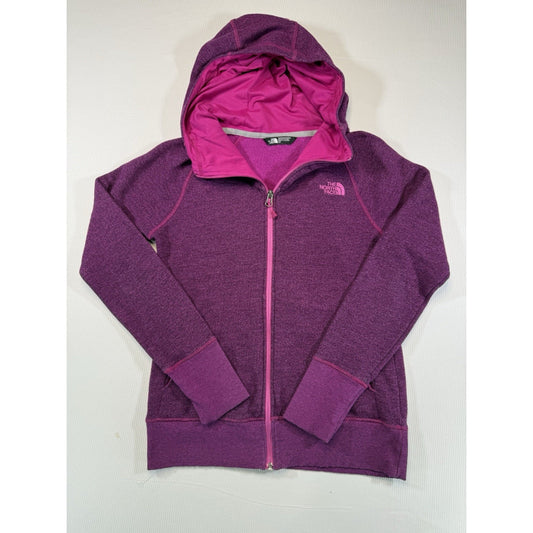 The North Face Purple Fleece Full Zip Hoodie Jacket Women's L