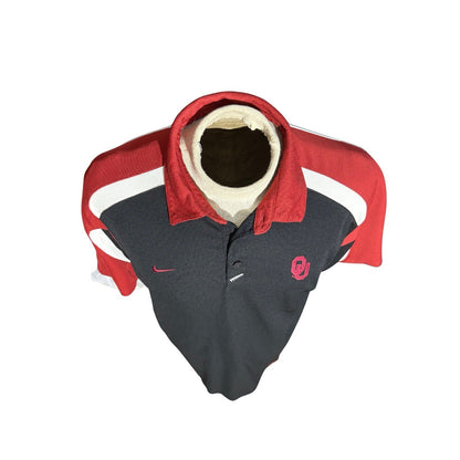 NikeFIT OU Sooners Polo Black Red White Coaches Shirt Men’s L