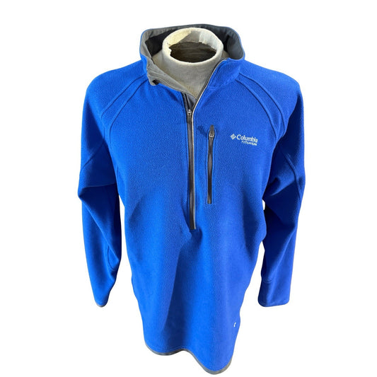 Columbia Titanium Omni-Heat Fleece Pullover Blue 1/2 Zip Men’s Large