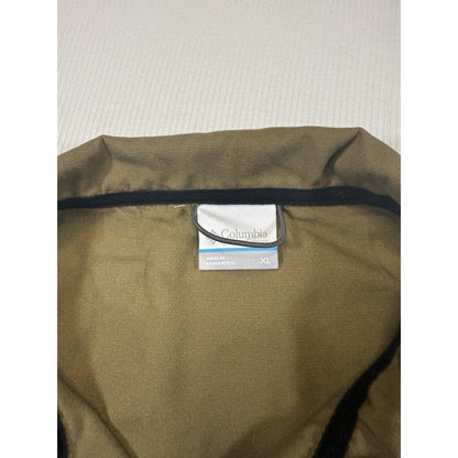 Columbia Men’s XL Fleece Jacket Brown Gray Full Zip Canvas Yoke Outdoor
