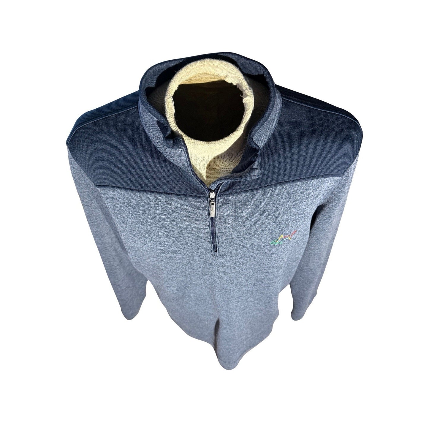 Greg Norman Golf 1/4 Zip Pullover Mens Large Gray Sweater Mock Neck Performance