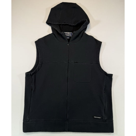 Polo Sport Ralph Lauren Sleeveless Hoodie Vest Mens L Black Full Zip