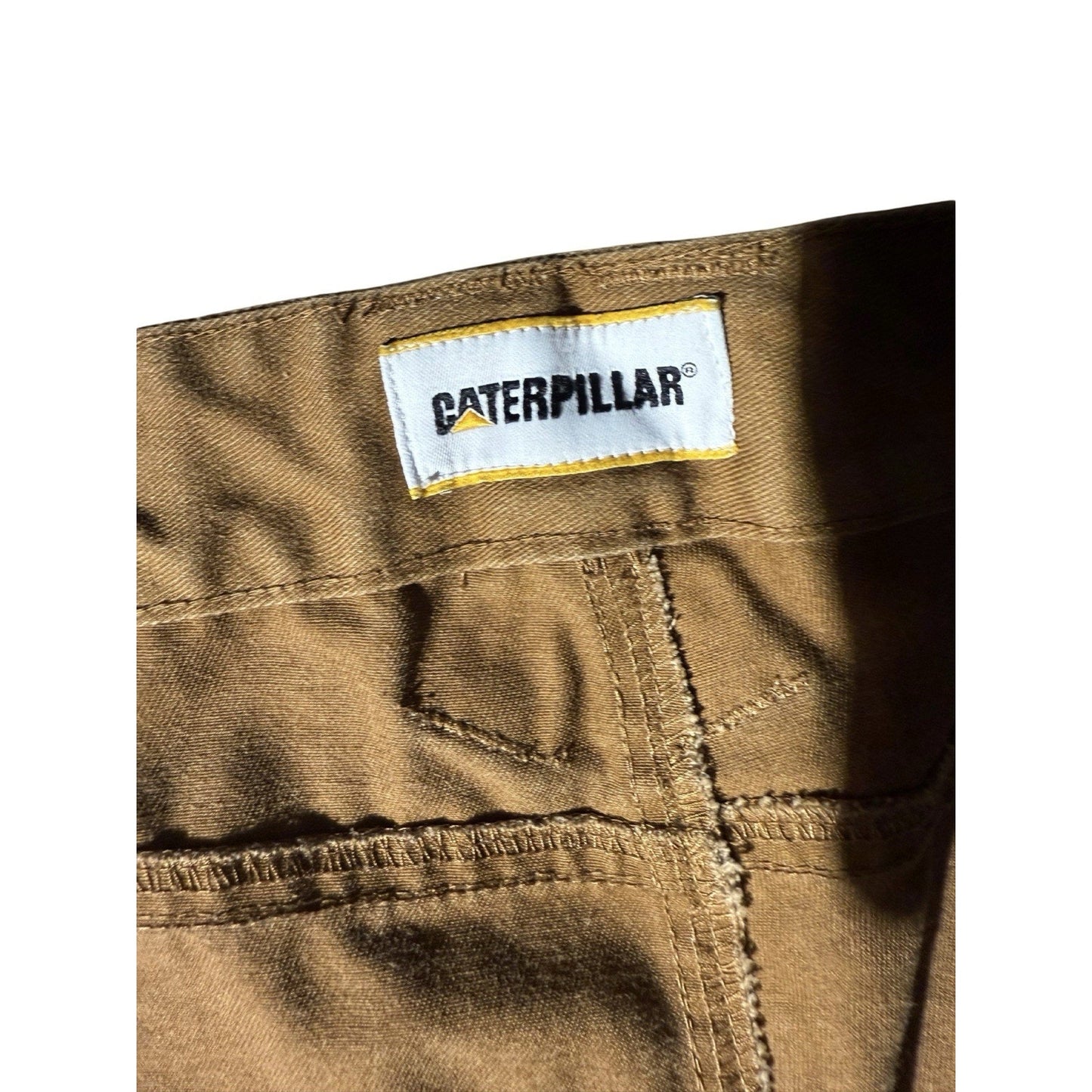 Caterpillar CAT Men’s Work Pants 34x32 Brown Canvas Utility Carpenter Straight