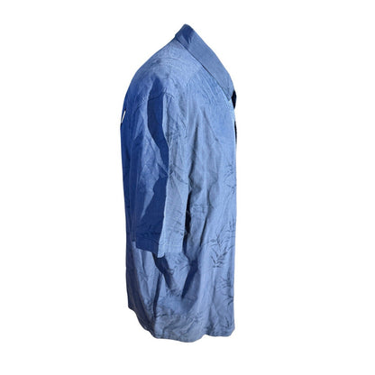 Tommy Bahama Limited Edition Silk Blend Shirt Blue Embroidered XXL Modern Fit