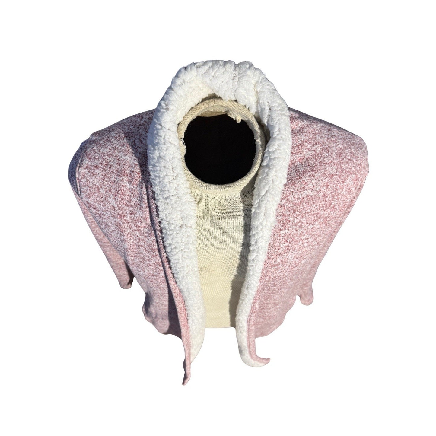 Canada Weathergear Sherpa Lined Cardigan Pink White Open Front Women’s Large