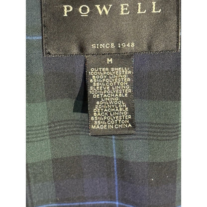 Harold Powell Black Raincoat Men’s M Plaid Lined Wool Zip Liner Classic Coat