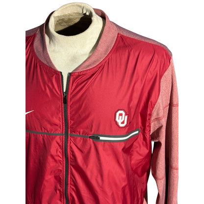Nike Shield Oklahoma Sooners Full Zip Jacket XL Red Wind Resistant OU Team Gear