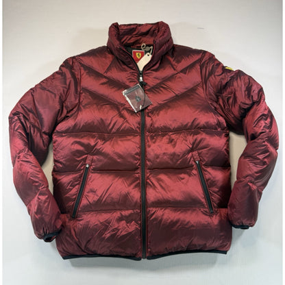 Ferrari Scuderia Real Down Puffer Jacket Red NWT Men’s Full Zip Medium