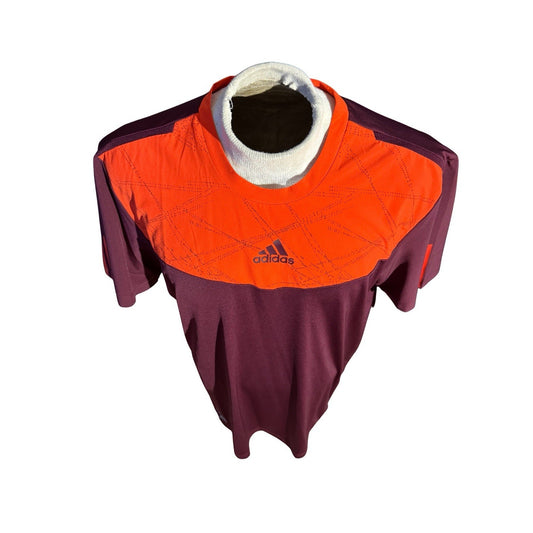 Adidas Response ClimaCool Oaktree Shirt XL Maroon Orange Athletic Training Tee