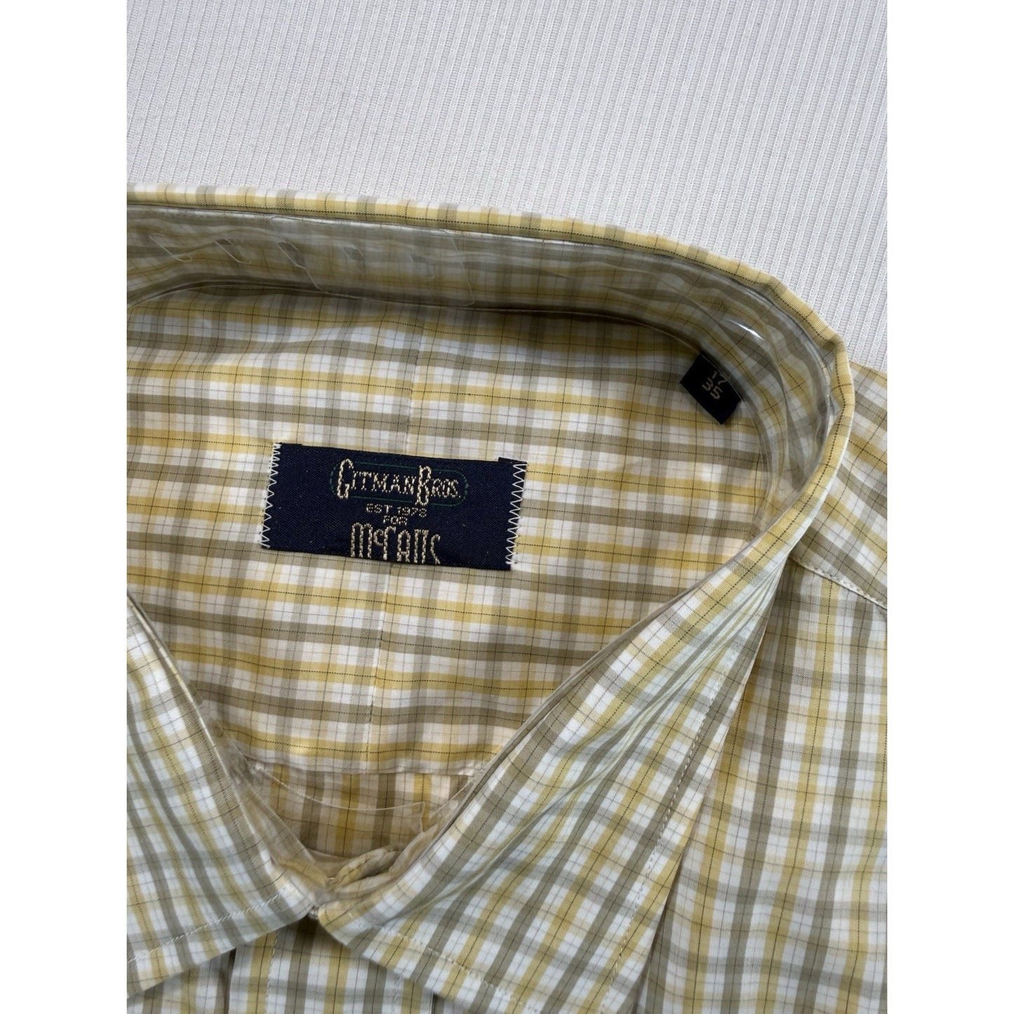 Vintage Gitman Bros McCalls Check Dress Shirt 17 35 Made USA