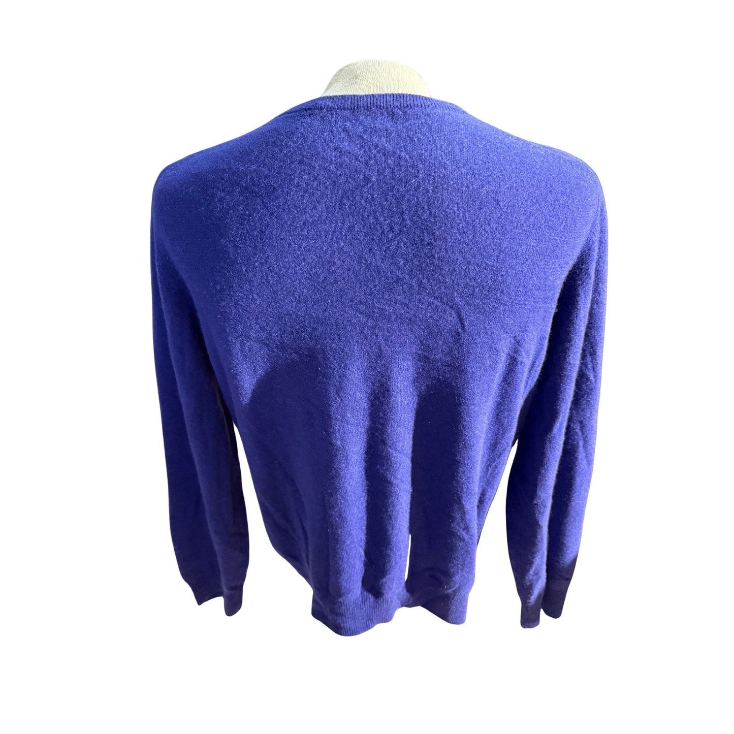 Alan Flusser Purple V Neck Cashmere Sweater Size Large