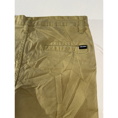 Volcom 31 Khaki Cotton Stretch Shorts Flat Front Casual Skate Surf Chino