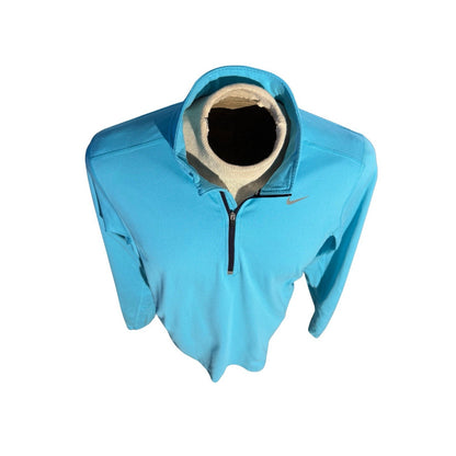 Nike Dri-Fit Men's Running Activewear Pullover Long Sleeve 1/4 Zip Blue Size M