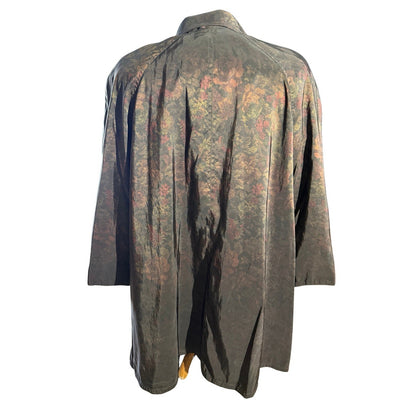 Vintage London Fog Floral Print Coat Women’s 14 Regular Made in Korea Trench