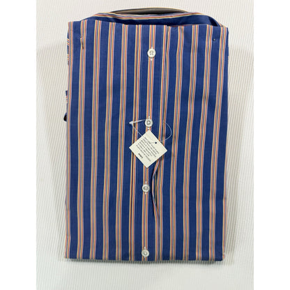 NWT Ralph Lauren Classic Fit 17 XL Blue Multicolor Stripe Dress Shirt