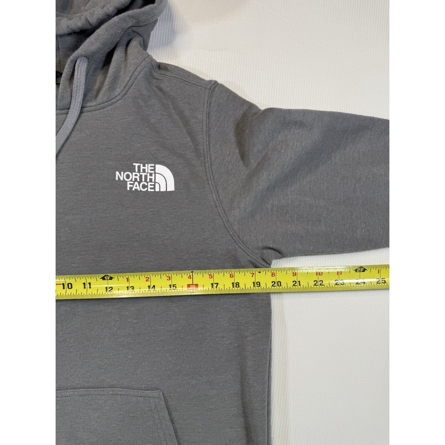 The North Face Hoodie Mens Small Gray Box NSE Logo Sweatshirt Fleece Pullover