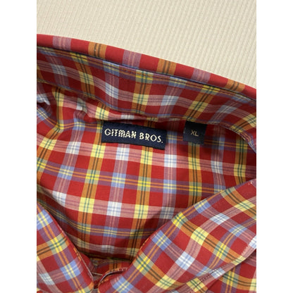 Vintage Gitman Bros Madras Plaid Button Down Shirt XL Made in USA NWT