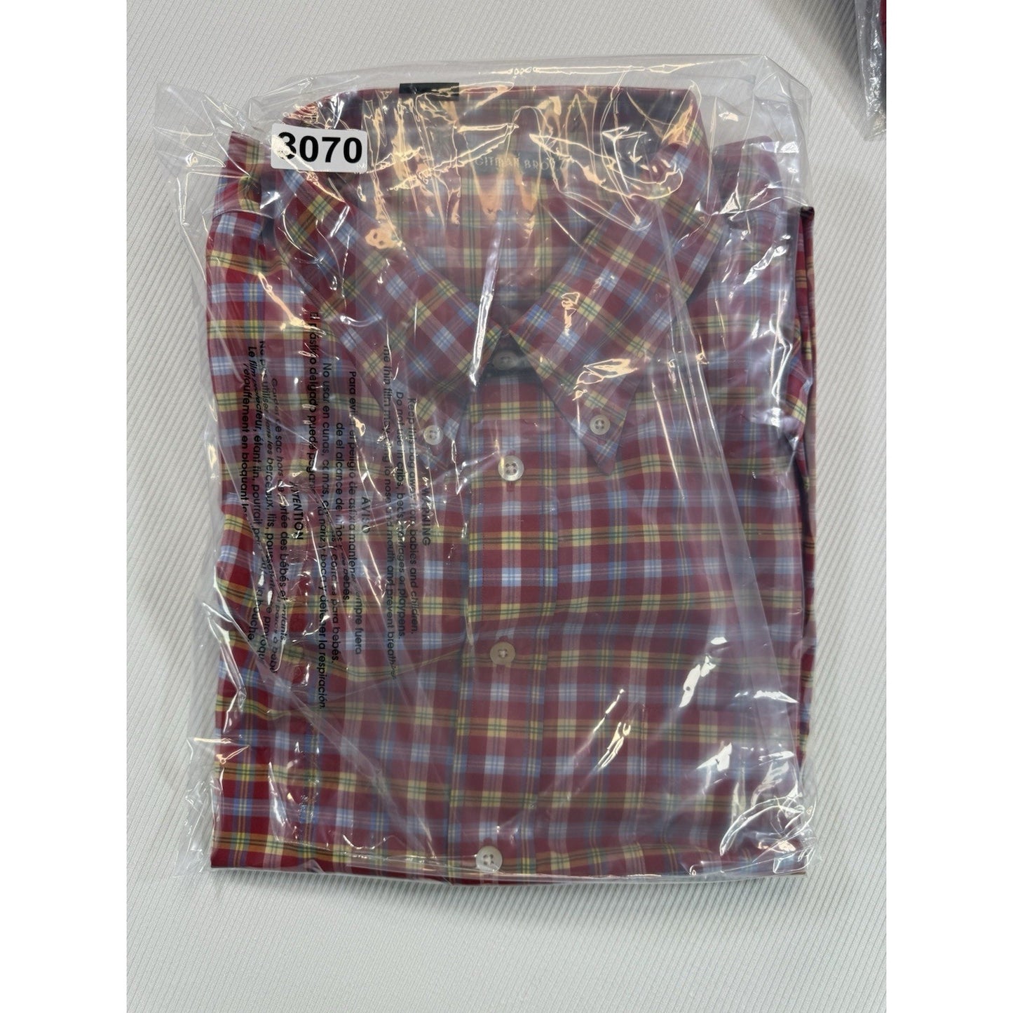 Vintage Gitman Bros Madras Plaid Button Down Shirt XL Made in USA NWT