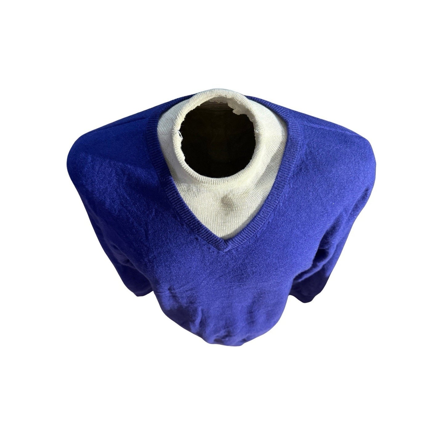 Alan Flusser Purple V Neck Cashmere Sweater Size Large