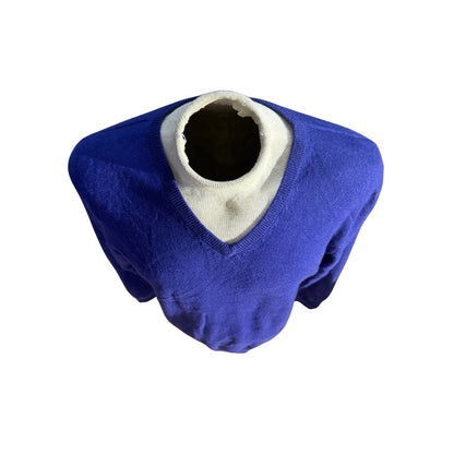 Alan Flusser Purple V Neck Cashmere Sweater Size Large