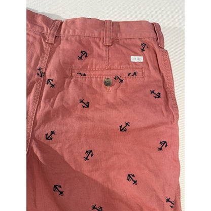 Izod Men's Chino Shorts 33 Anchors Print