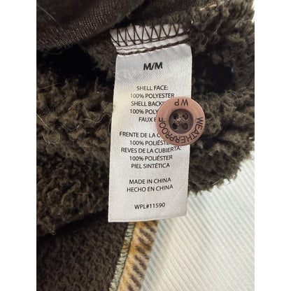 Weatherproof Vintage Men's Sherpa Lined Plaid Flannel Shacket Jacket Tan / Brown